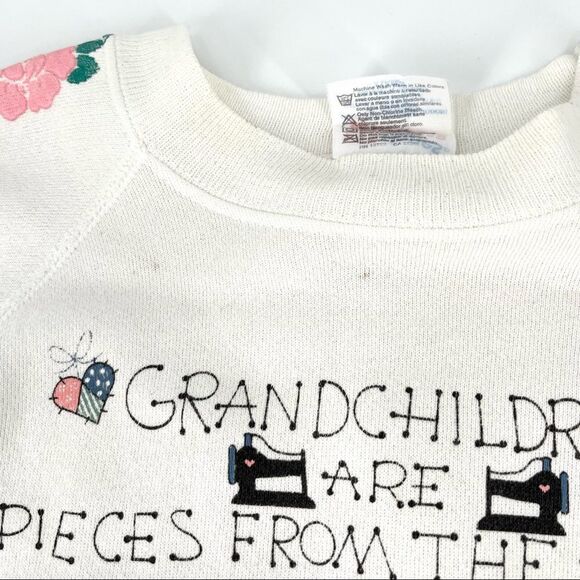 Vintage 90s Very Special Granny grandchildren Crewneck patchwork quilting XL - Picture 4 of 9